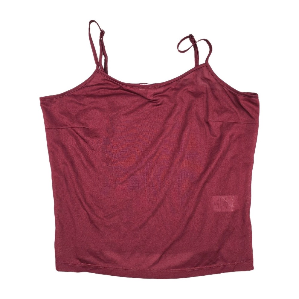 Bongo Womens Large Burgundy Red Cami Tank Top Adjustable Spaghetti Straps Basic